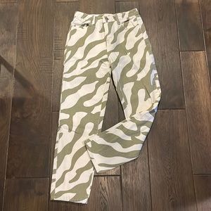 Cute green and white jeans